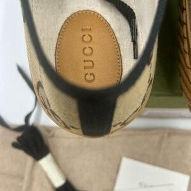 Gucci Beige and Brown low top sneakers size 13 made in Spain