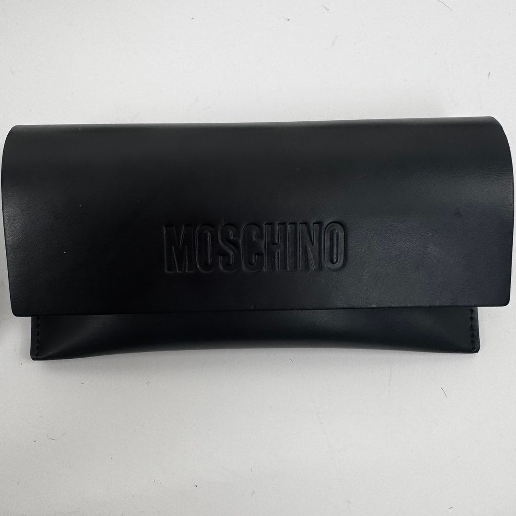 Moschino NWT Heart Shaped Jet Black Oversized Frame Sunglasses