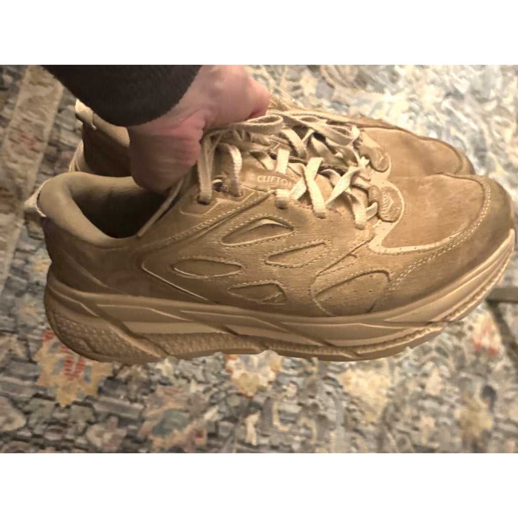 HOKA Tan One Clifton L Suede 1122571-SSDD Sneakers Women's Size 10M