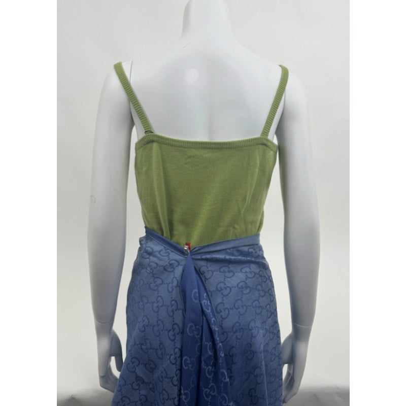 Ultra Moda NWT Green 100% Cashmere Sleeveless V-Neck Sweater Size M