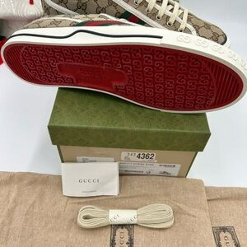 Gucci tennis 1977 low top GG canvas sneaker sized 11.5 fits 12 US made in Italy