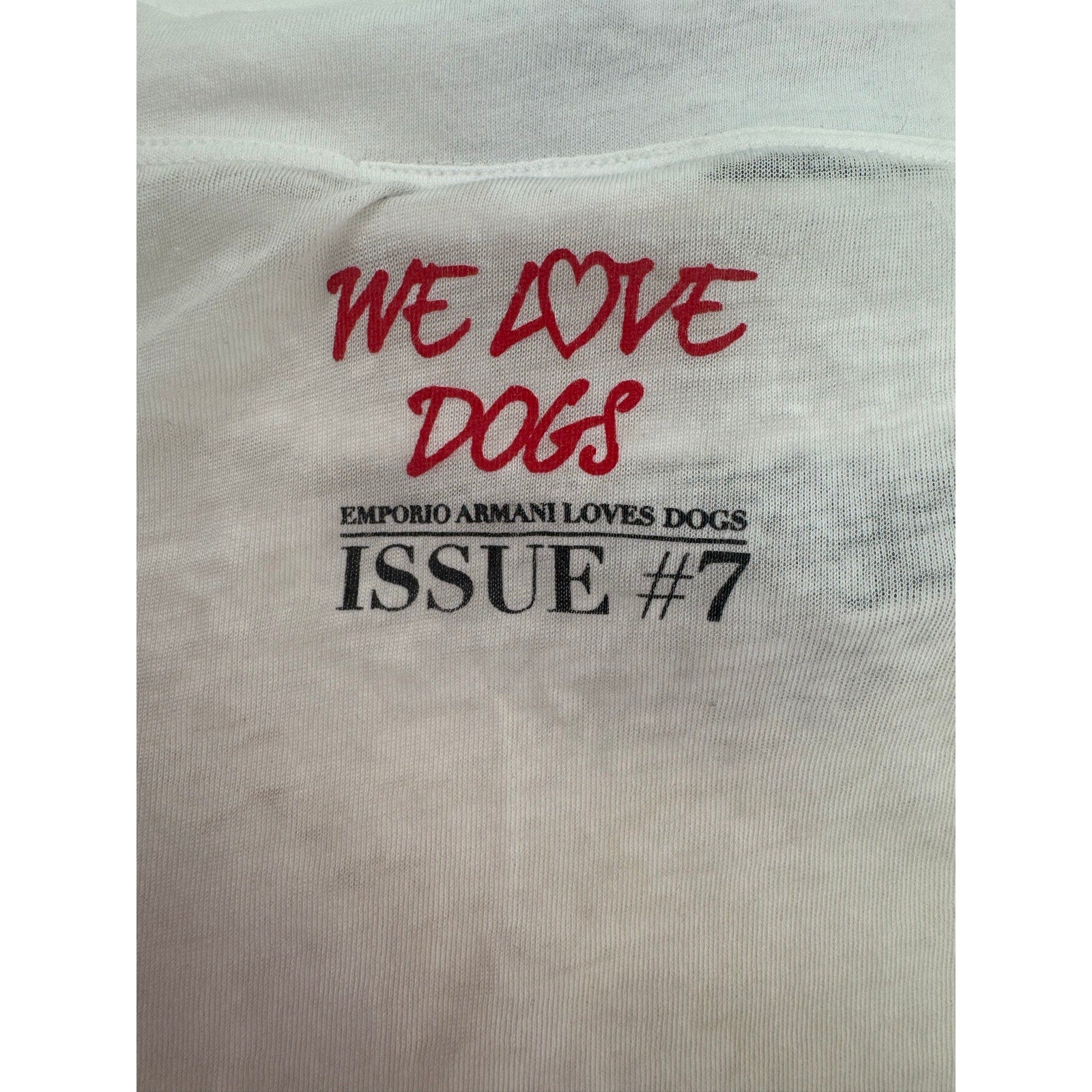 Emporio Armani “We Love Dogs” Issue #7 Bulldog Graphic Tee – NWT – Size 38