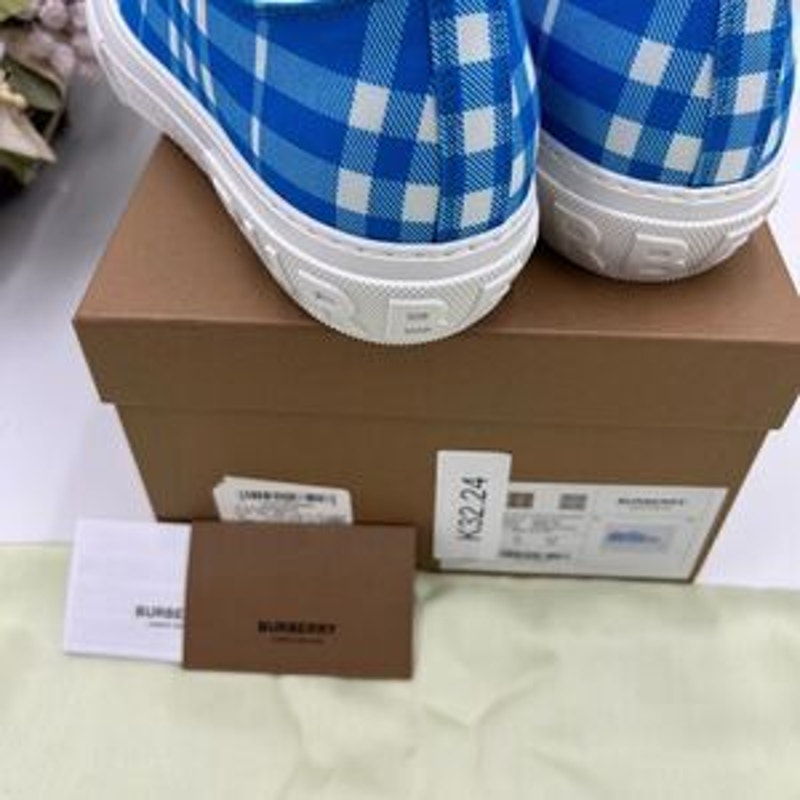 Men’s Burberry Jack vivid blue check sneakers size 44 made in Italy