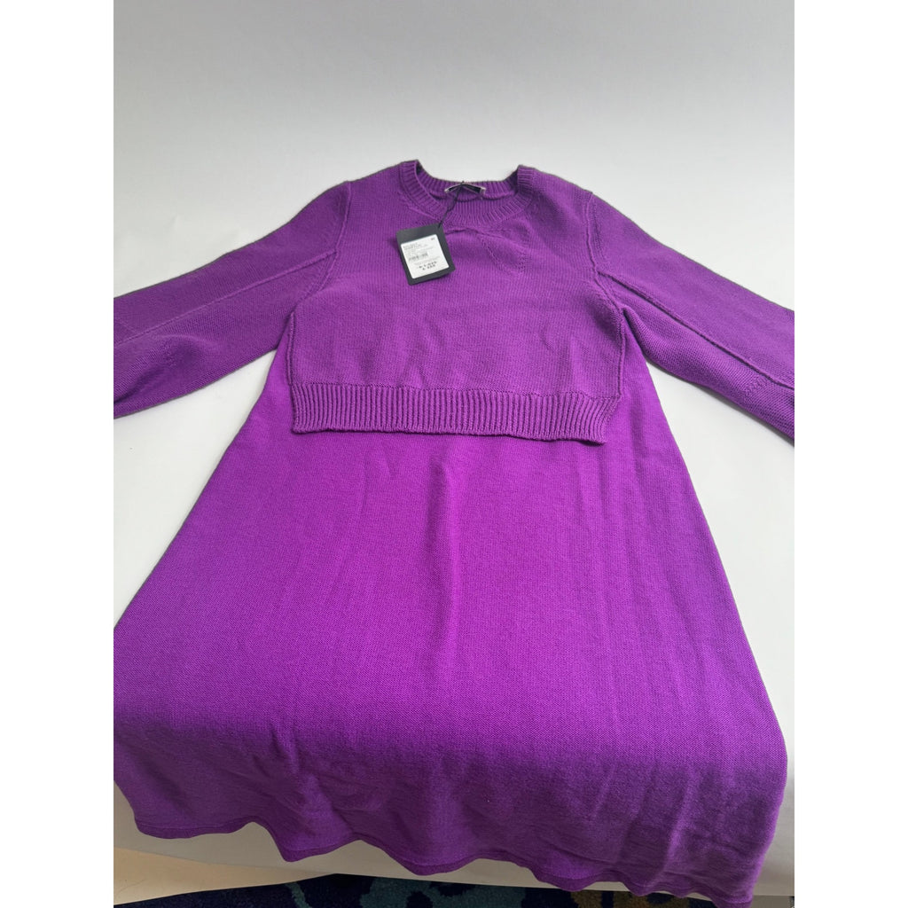 Sonia by Sonia Rykiel Purple Wool Cashmere Knit Sweater Dress Size FR 40 / US M