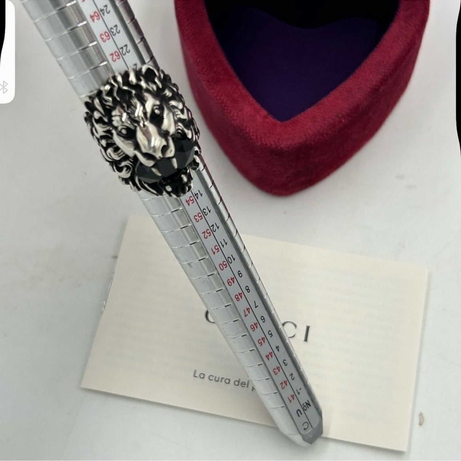 Women's Gucci Lionhead, motif sterling silver ring Size 8-8.5 Made in Italy