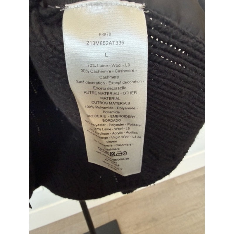 Men's Dior x Sacai NEW Black Wool Cashmere Knit Sweater Size L - Rare