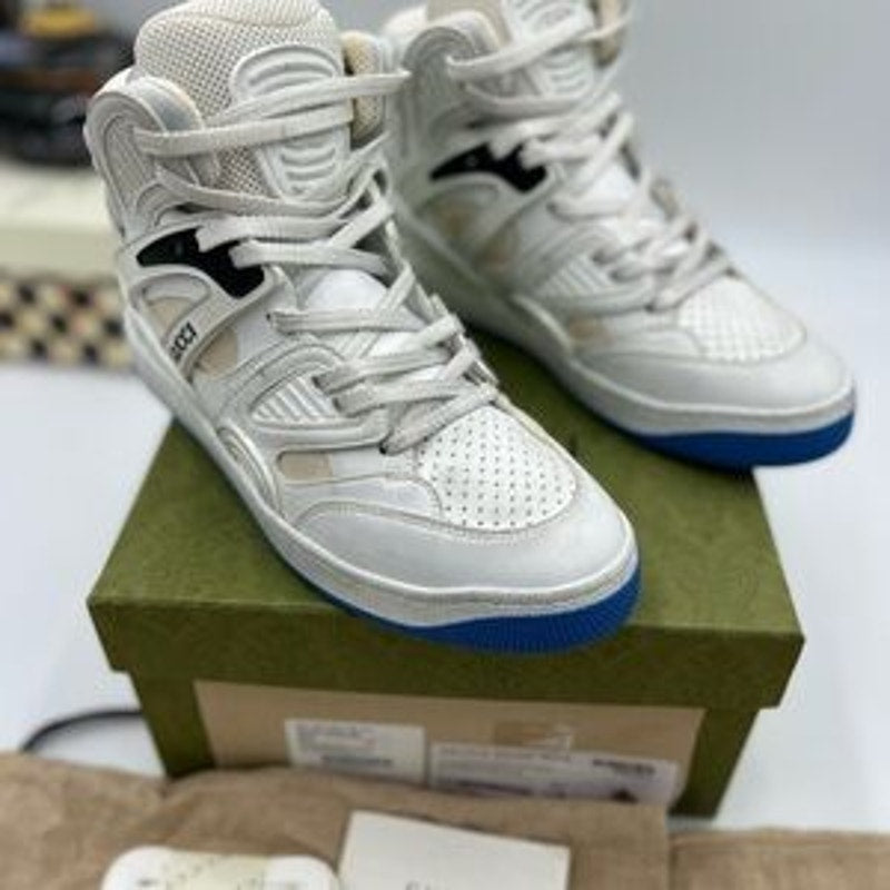 Women's Gucci interlocking G leather distressed sneakers size 37 made in Italy