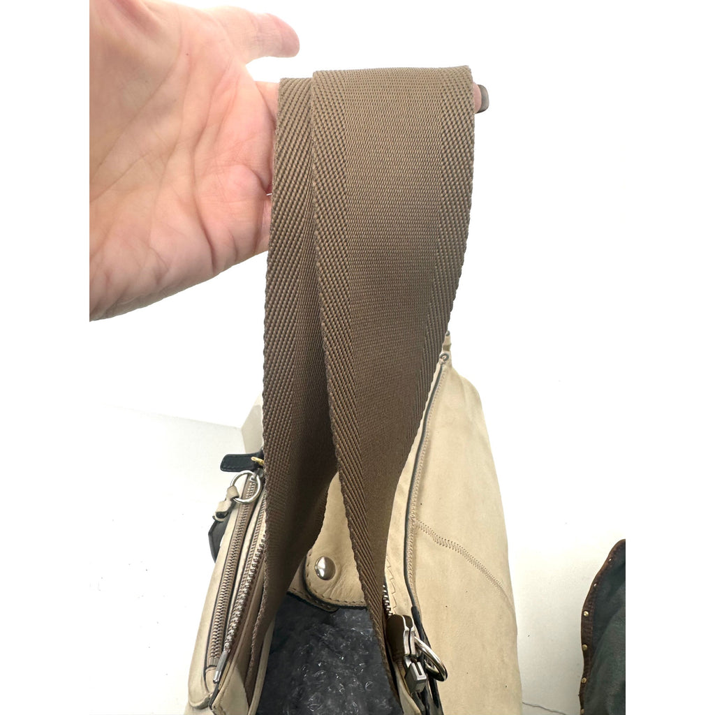 Chloe Cream Suede Leather Hobo Bag