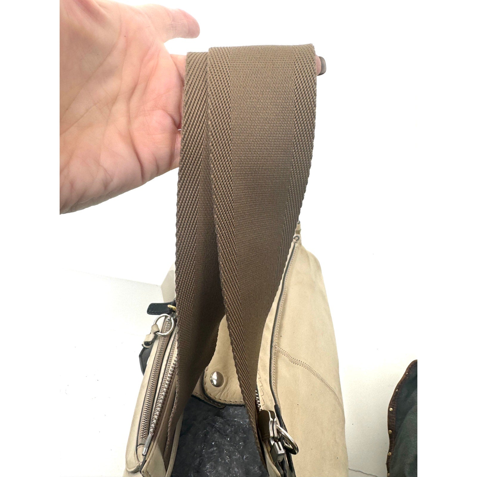 Chloe Cream Suede Leather Hobo Bag