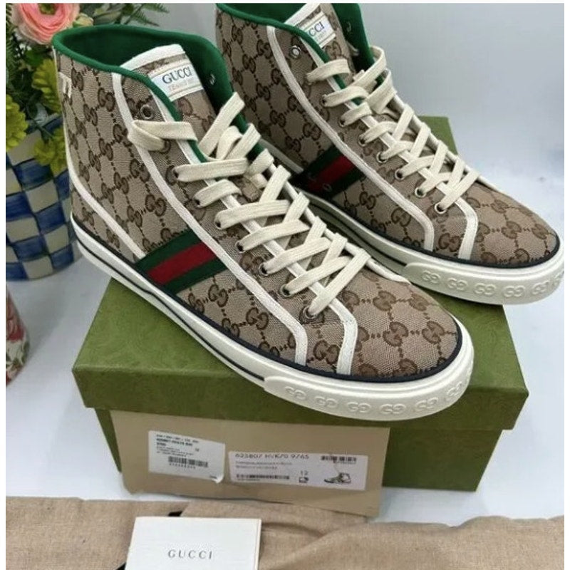Men's Gucci 1977 tennis high top sneakers size 12 made in Italy