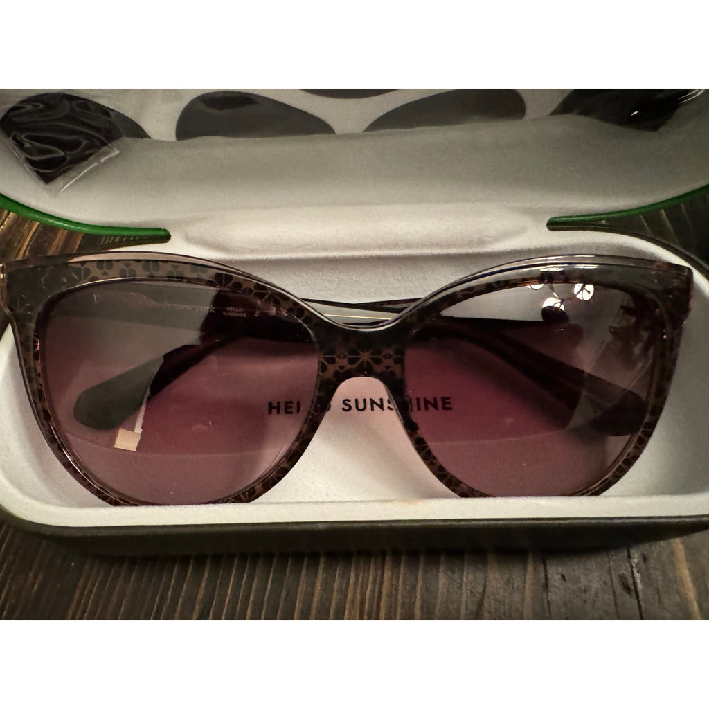 Kate Spade NWOT Brown Pattern 56mm Daesha Cat Eye Sunglasses