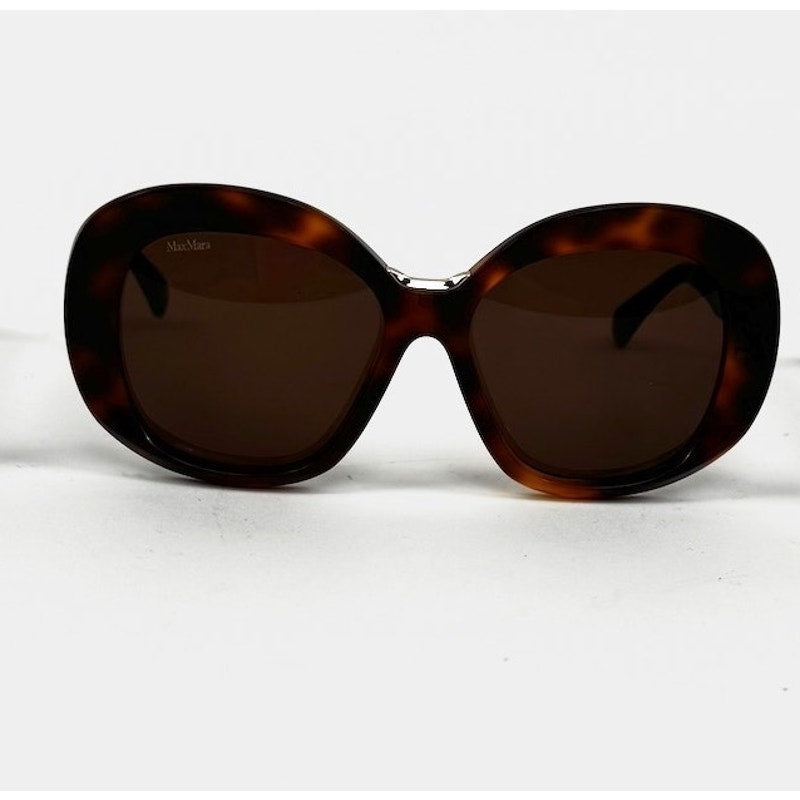 Women's Max Mara NWOT Edna Brown Tortoise Oversized Frame Sunglasses