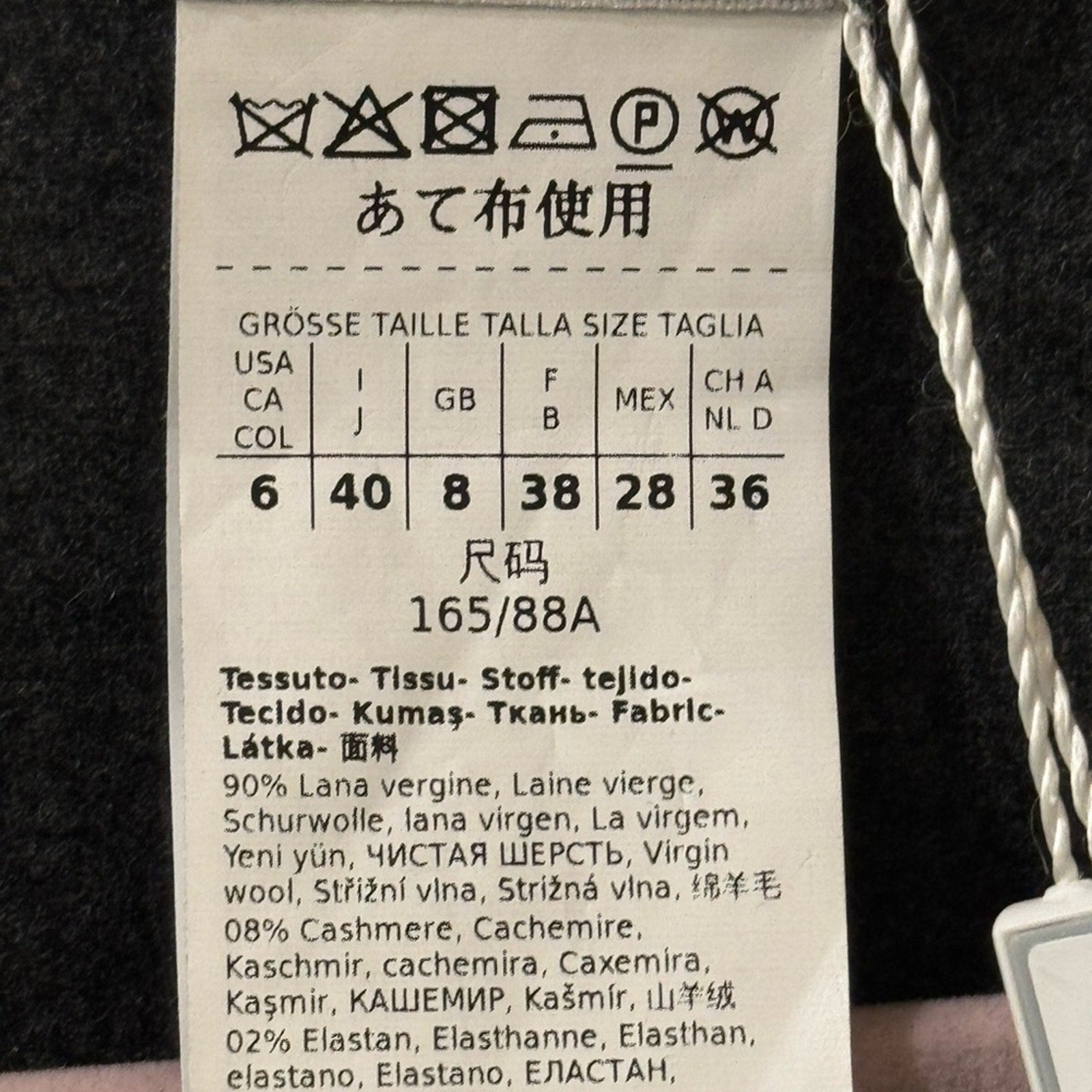 MaxMara Charcoal Wool Blend Fabric