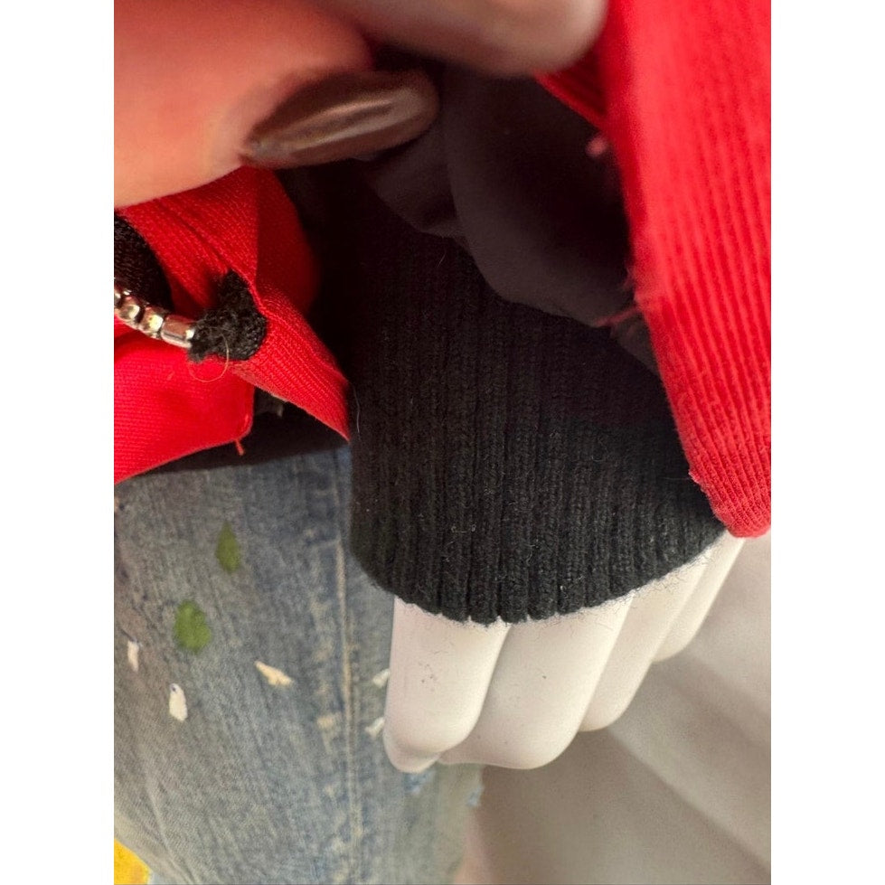 Men's Moose Knuckles Red Puffer Down Jacket With Detachable Fur Hood Size XL