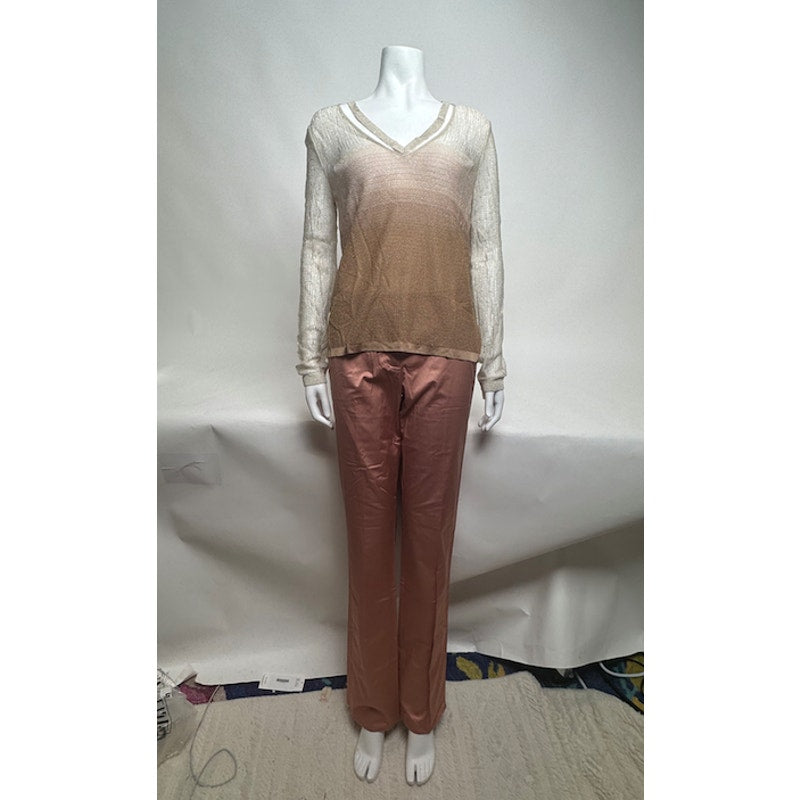 Missoni NWOT Metallic Long Sleeve V-Neck Blouse Size XS