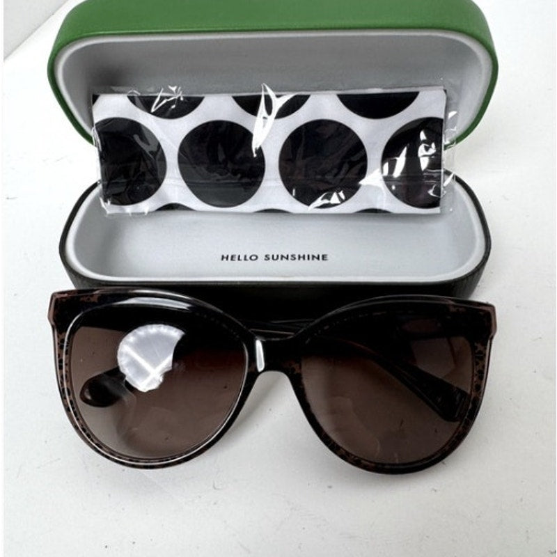 Kate Spade NWOT Brown Pattern 56mm Daesha Cat Eye Sunglasses