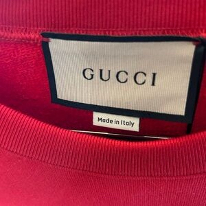 Men's Gucci logo embroidered cotton jersey sweatshirt, size XL made in Italy