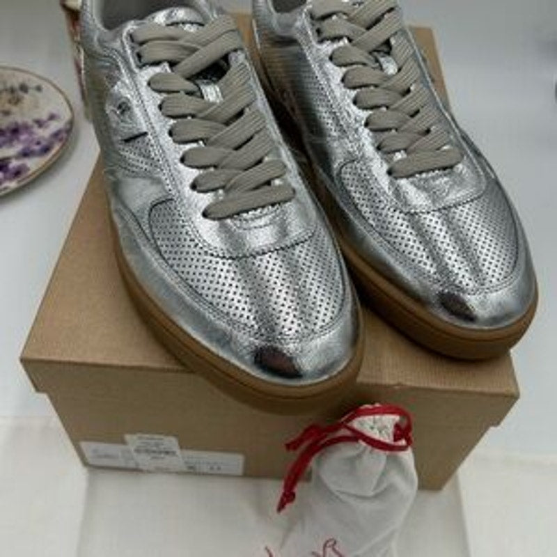 Men's Christian Louboutin TUTTI RUI metallic leather sneakers size 44 made Italy