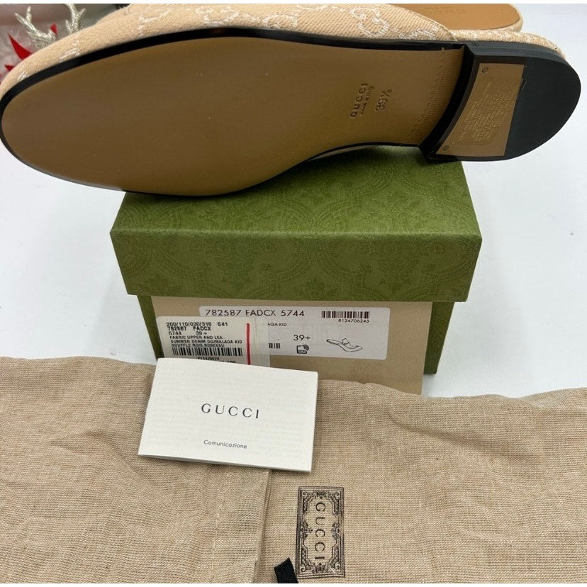 Women's Gucci GG canvas Princetown loafers size 39.5 made in Italy