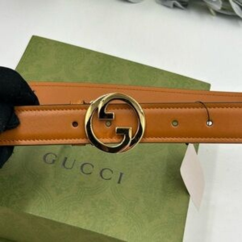 Men's Gucci, Blondie interlocking G leather belt size 120 cm/48 inches Italy
