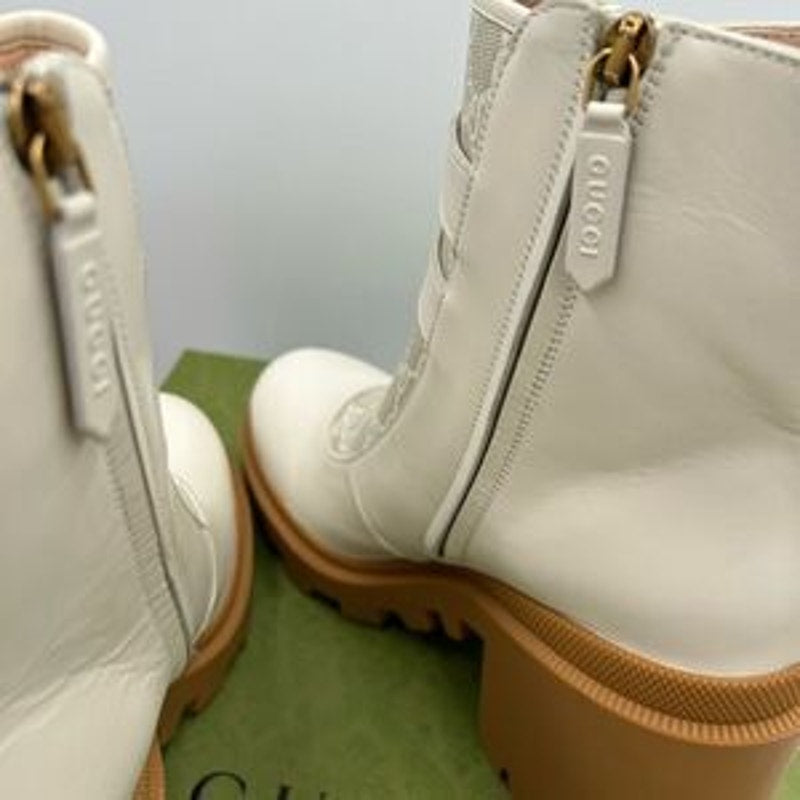 Women’s Gucci, GG Supreme lug sole combat boots size 42 made in Italy