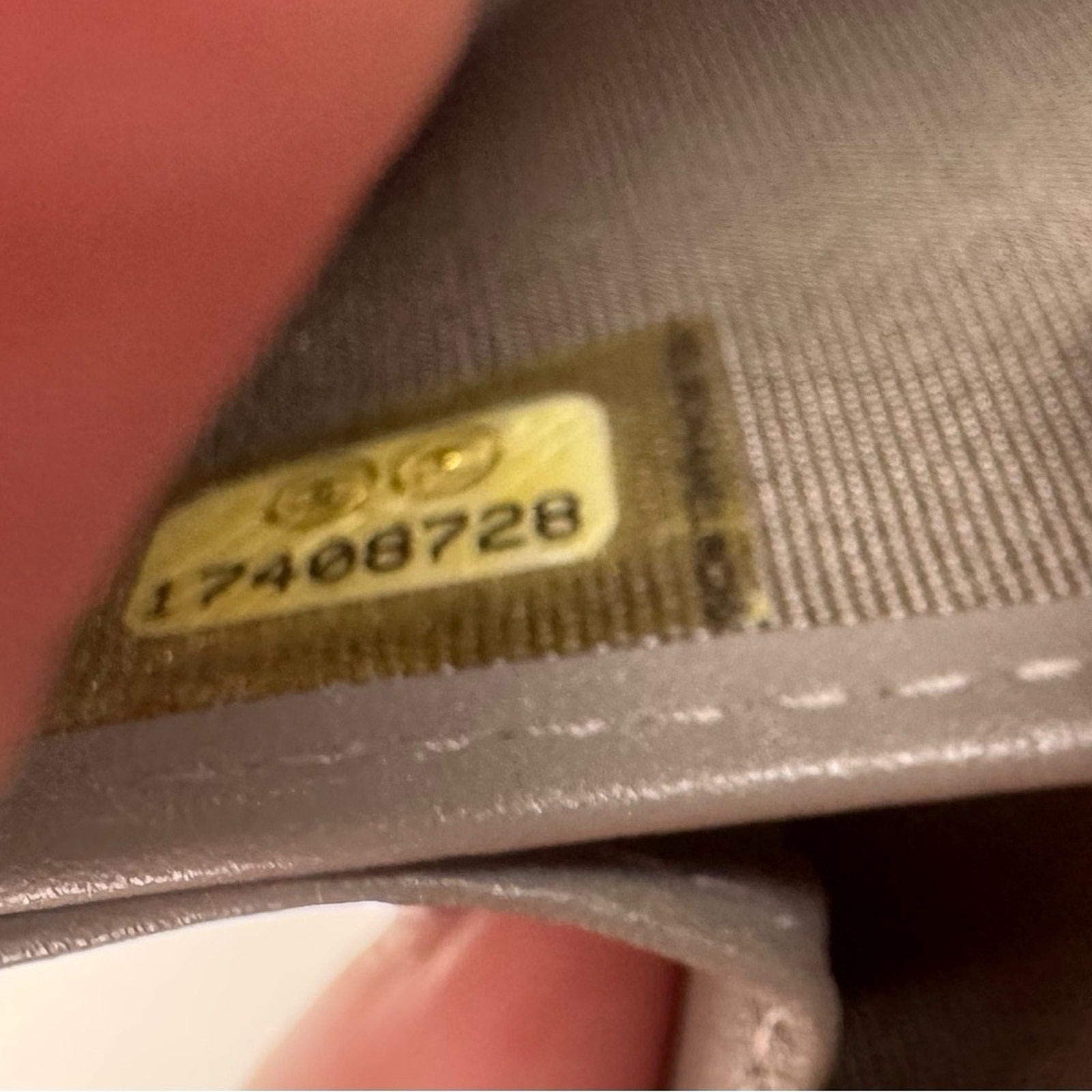 Women’s Chanel zip around long wallet, gray quilted pattern ombre holo present