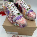 Men's Christian Louboutin Oblato flat low top floral sneakers size 44 made Italy