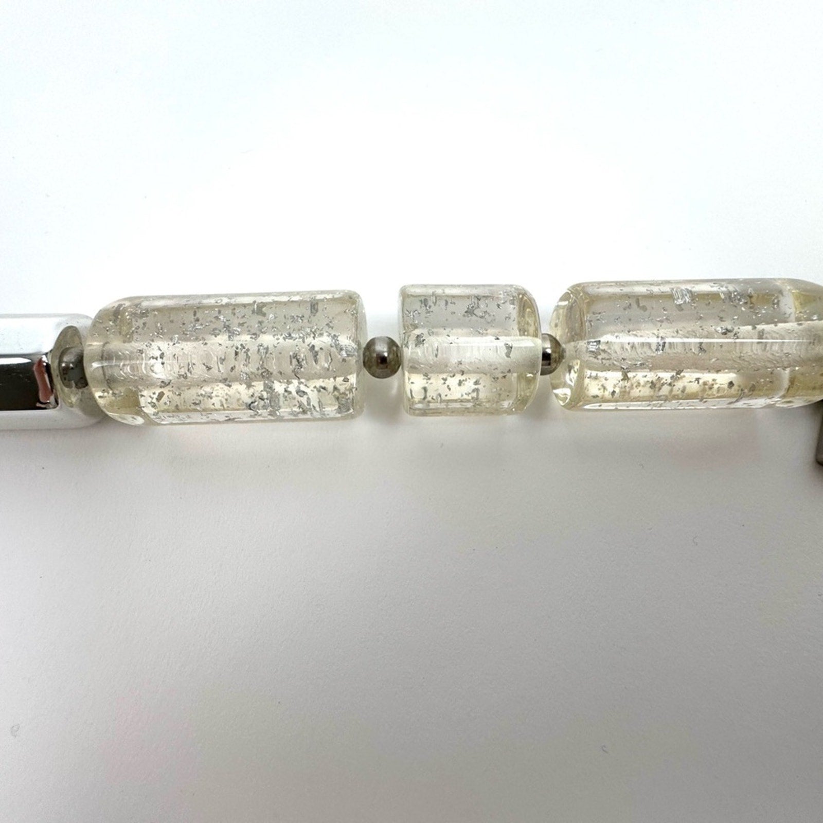 Clear Geometric Statement Necklace Modern Design