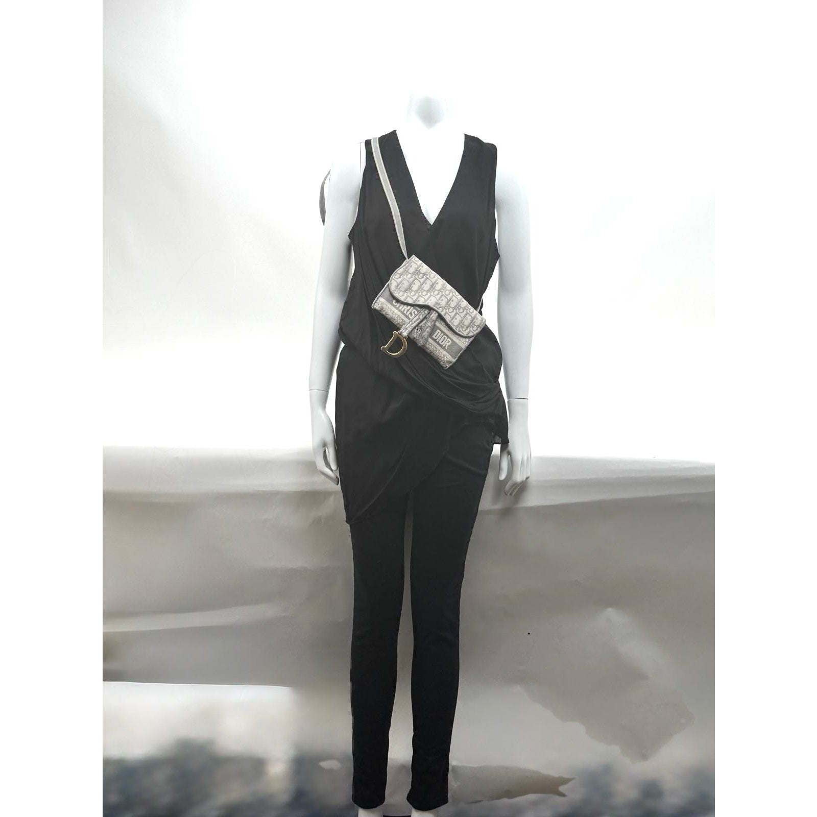 Women's Dior Saddle Grey Belt Bag