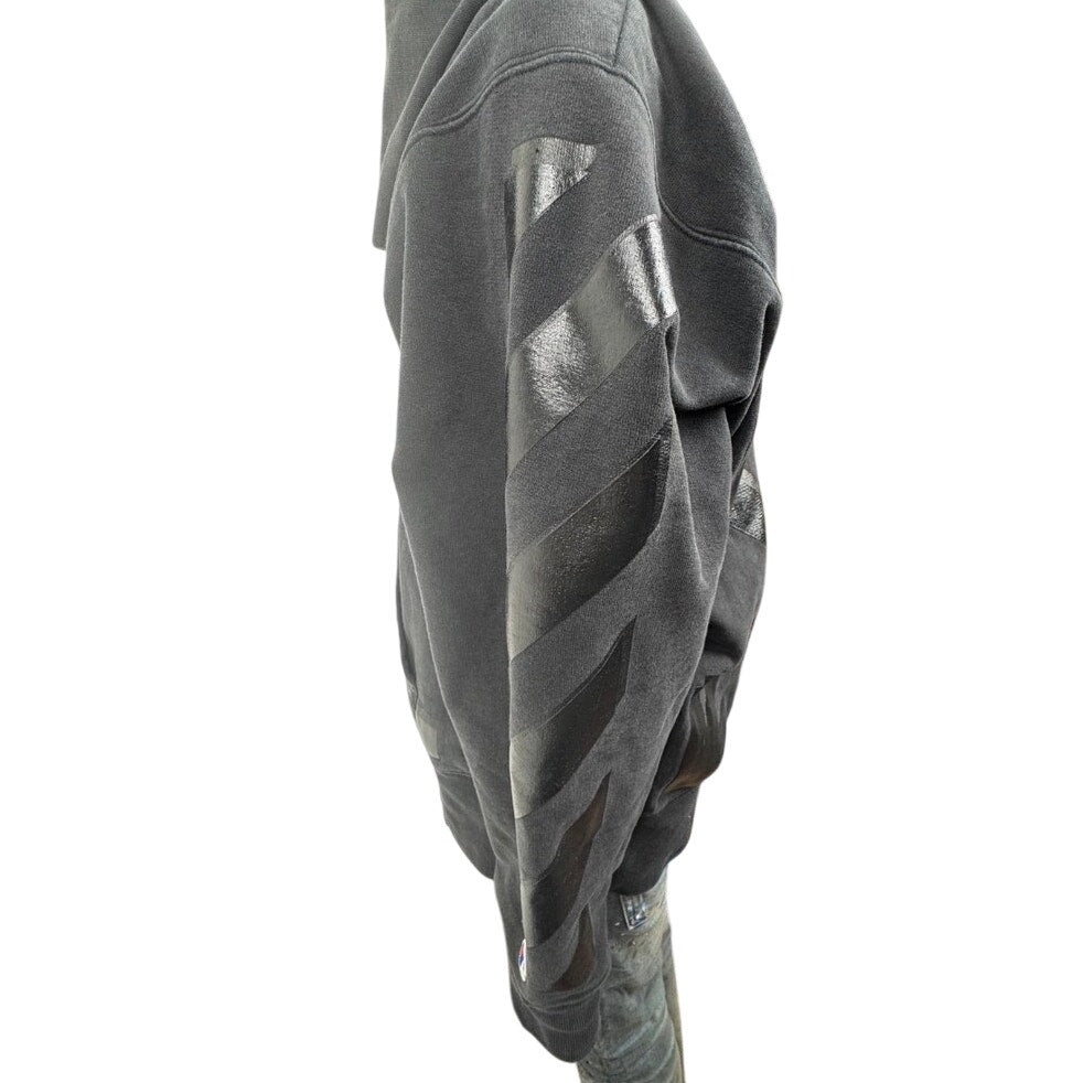 Men's OFF-WHITE × Champion Black Size M Rare Collab Rubber Arrow Hoodie
