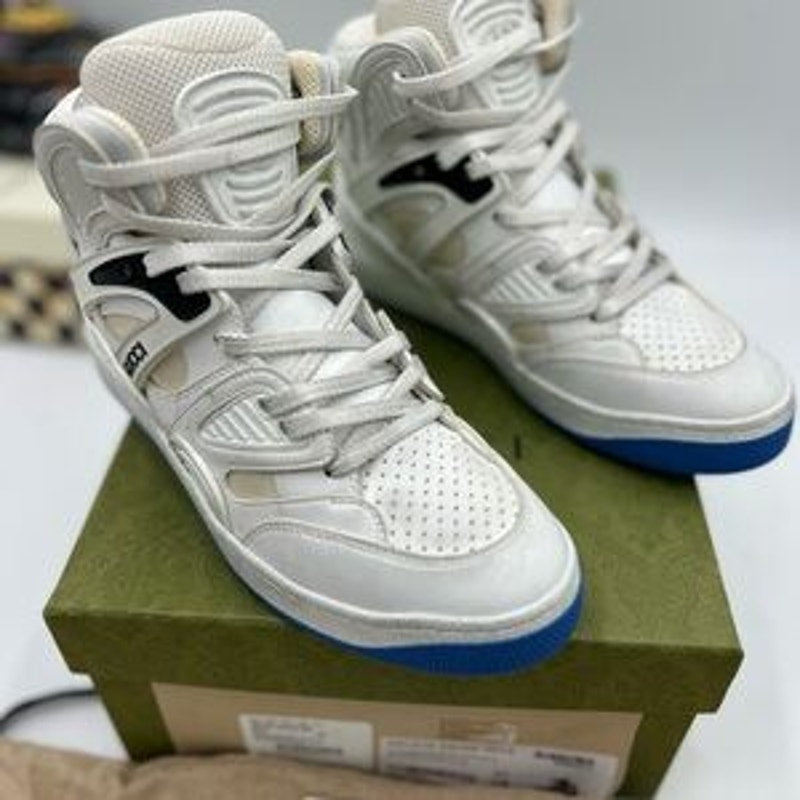 Women's Gucci interlocking G leather distressed sneakers size 37 made in Italy