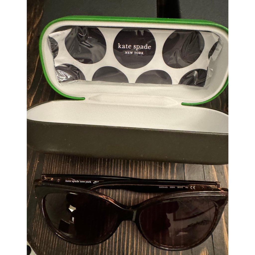 Kate Spade NWOT Brown Pattern 56mm Daesha Cat Eye Sunglasses