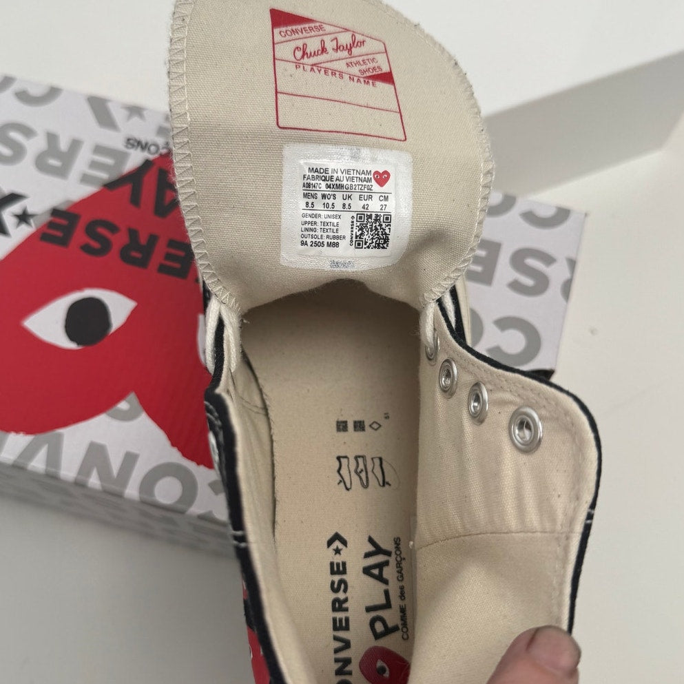 Comme des Garcons x Converse NIB Unisex Heart High Top Sneakers M8.5 W10.5