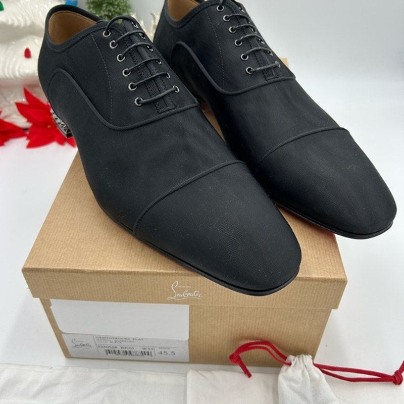 Men's Christian Louboutin GREGGYROCKS Oxford In satin with signature spike 45.5
