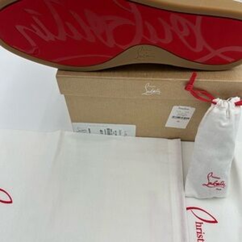 Men's Christian Louboutin tutti rui low top metallic leather sneakers size 45