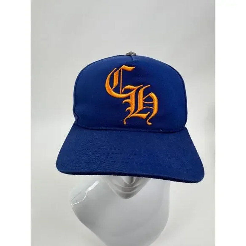 Men's Chrome Hearts Blue/Orange CH Cross Patch Baseball Trucker Hat