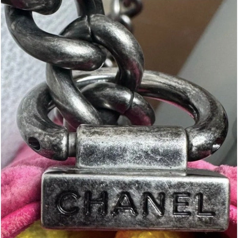 Chanel Pink Crushed Velvet Quilted Small Boy Bag