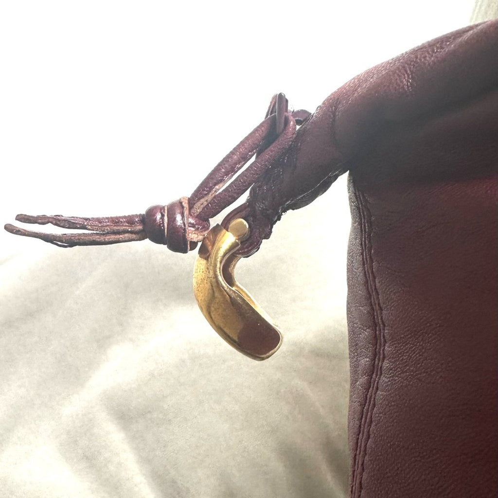 Loewe leather long strap buttery soft w/anagram and gold side gorgeous accents