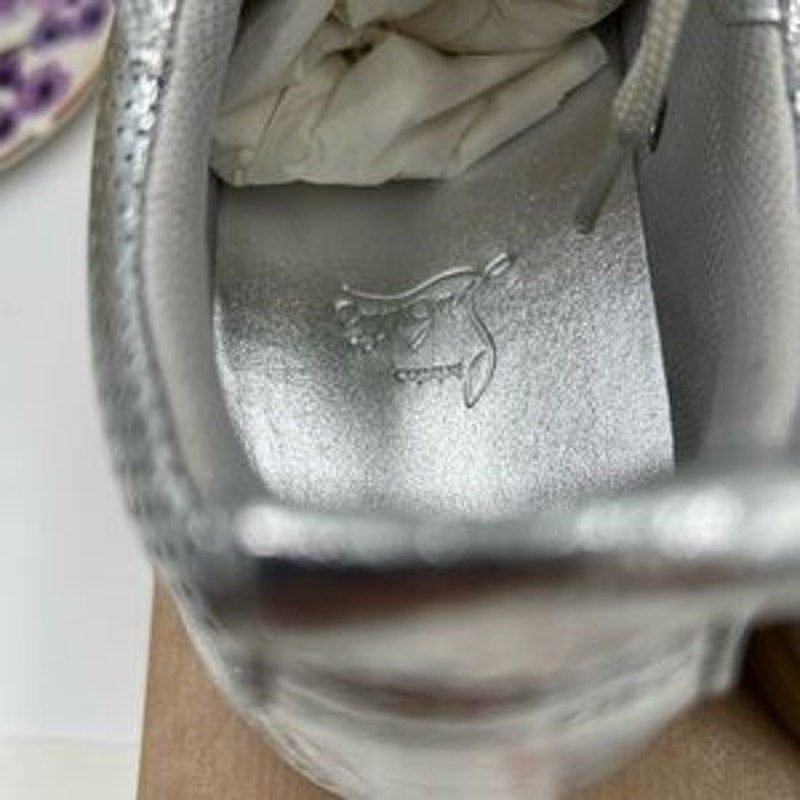 Men's Christian Louboutin TUTTI RUI low top silver leather sneakers size 46