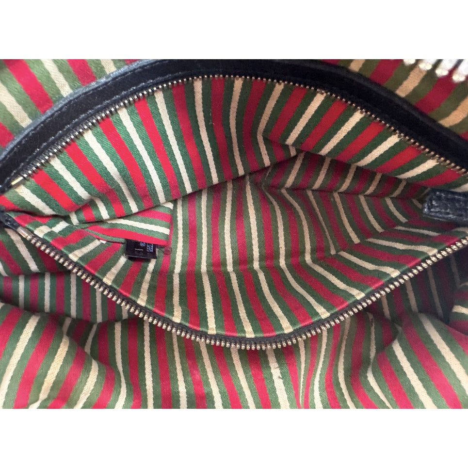 Gucci Black 3-Way Bag Horsebit Bamboo Accent Convertible Shoulder Crossbody Bag