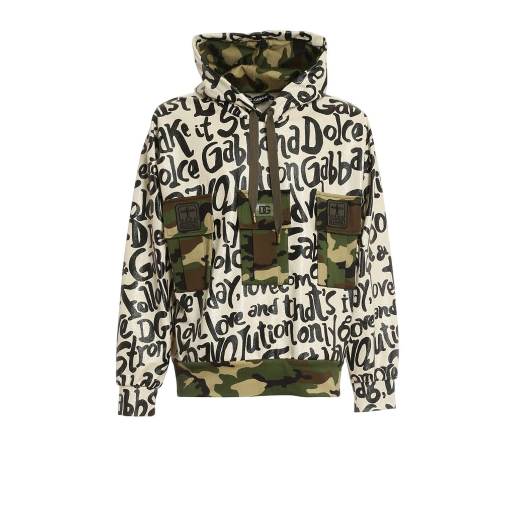 Men's Dolce & Gabbana NWOT Camouflage Print Inserts Hoodie Size L
