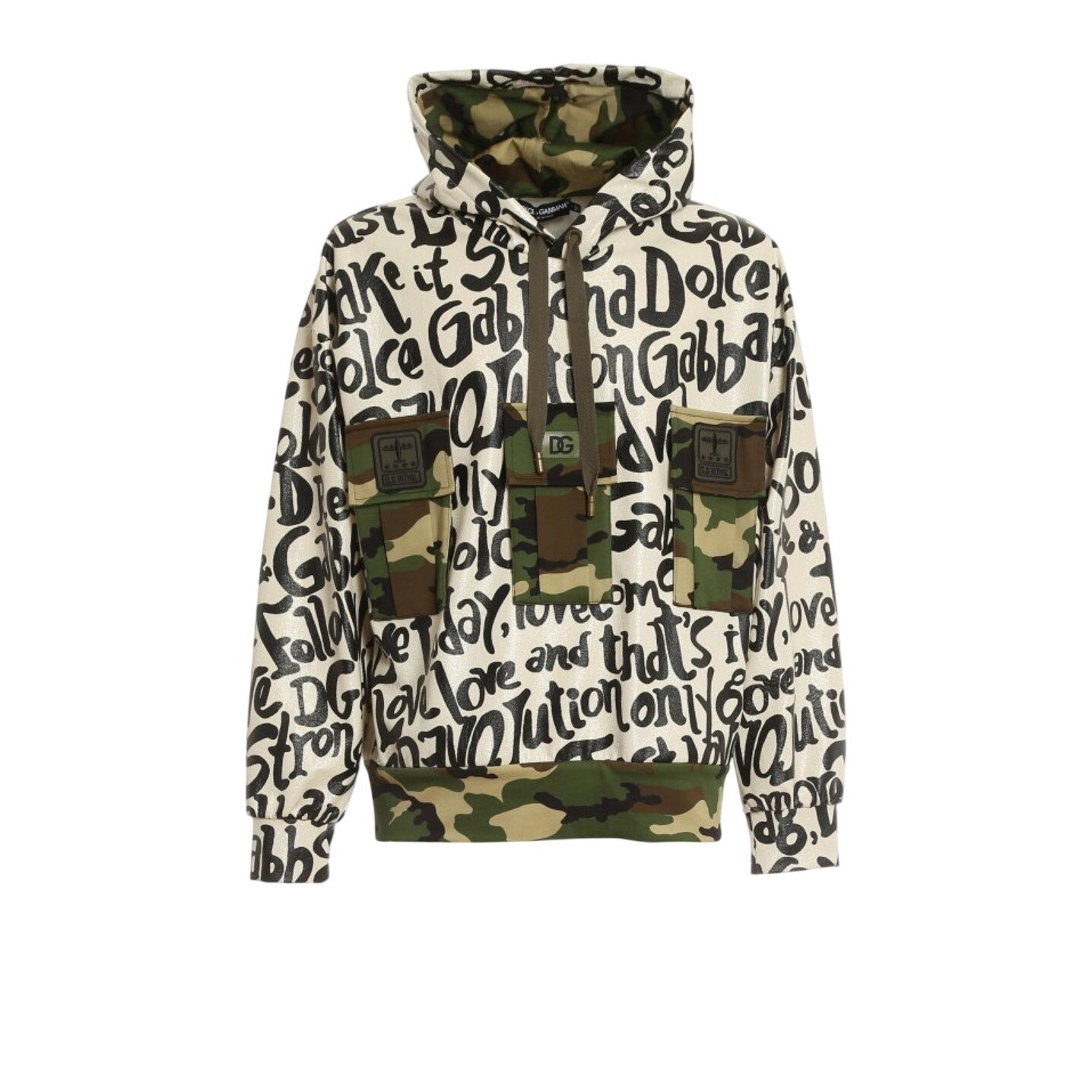 Men's Dolce & Gabbana NWOT Camouflage Print Inserts Hoodie Size L