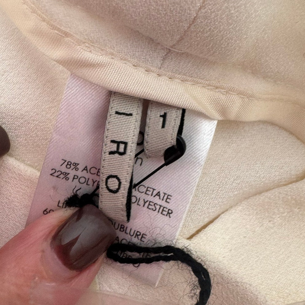 IRO NWT Women’s Ecru Jaxon Side Detail Trousers Size 1