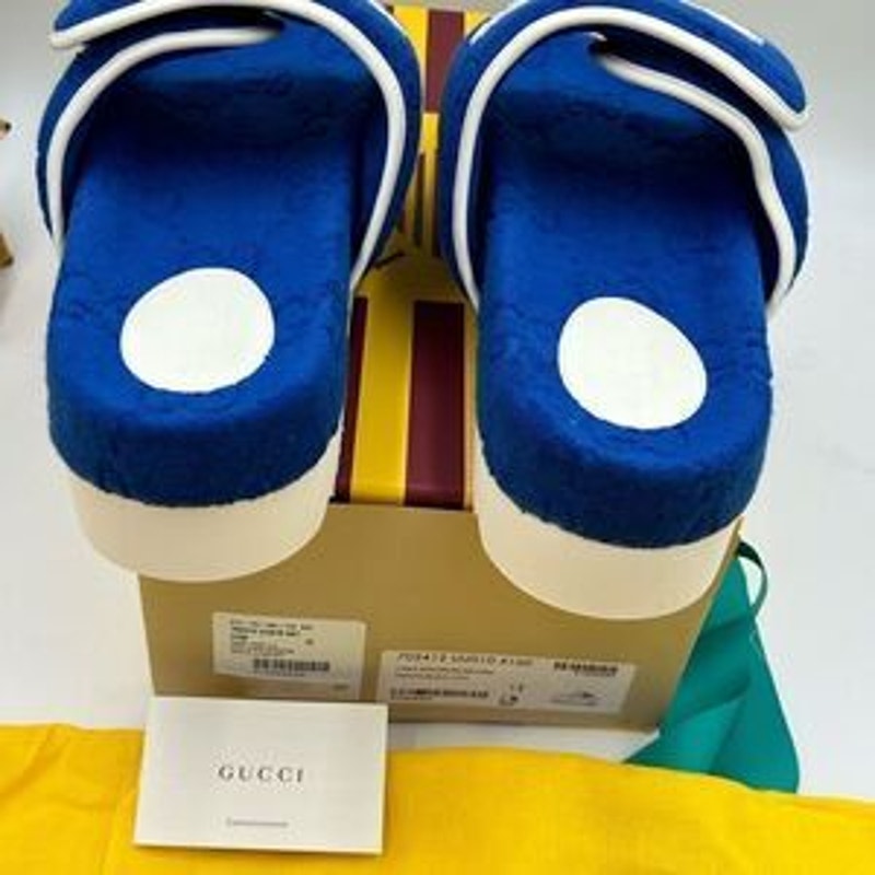 Men’s Gucci X Adidas, slide sandals size 12 made in Italy