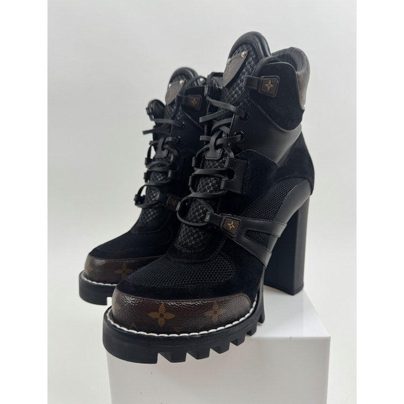 Louis Vuitton Laureate Black Platform High Heel Ankle Boots EU 40 US 9.5