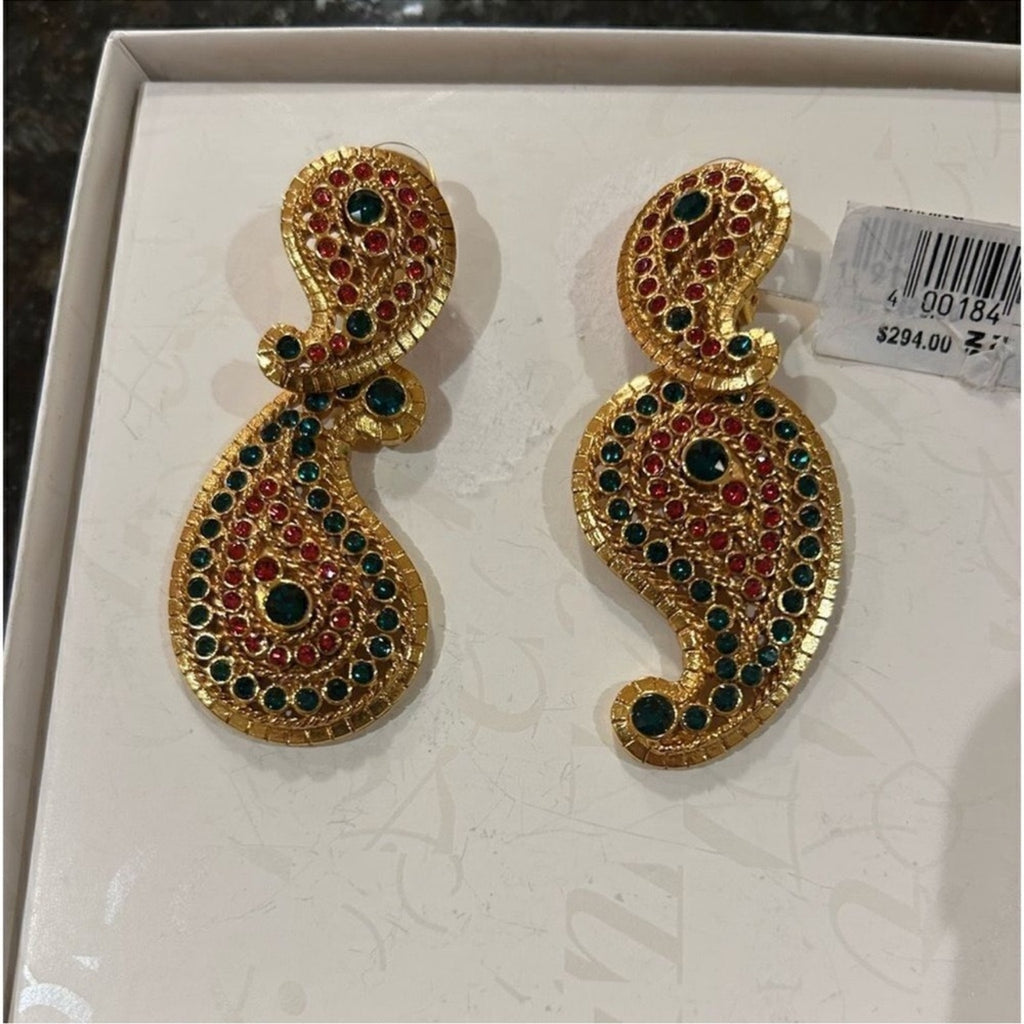 Women's Oscar de la Renta rhinestone drop earrings