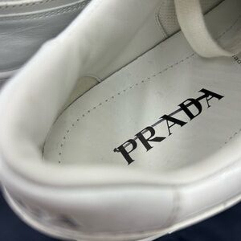 Men's Prada downtown leather sneakers size 7.5 fits 8.5 US made in Italy