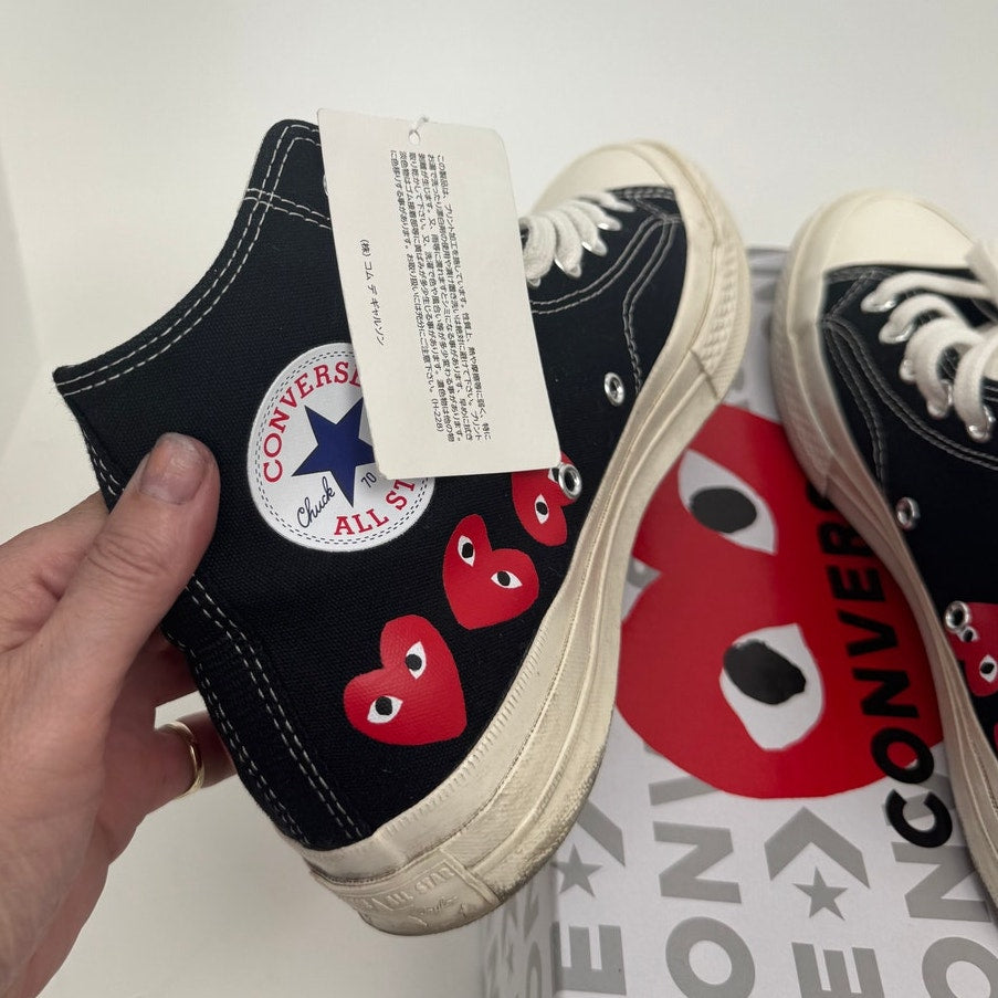 Comme des Garcons x Converse NIB Unisex Heart High Top Sneakers M8.5 W10.5