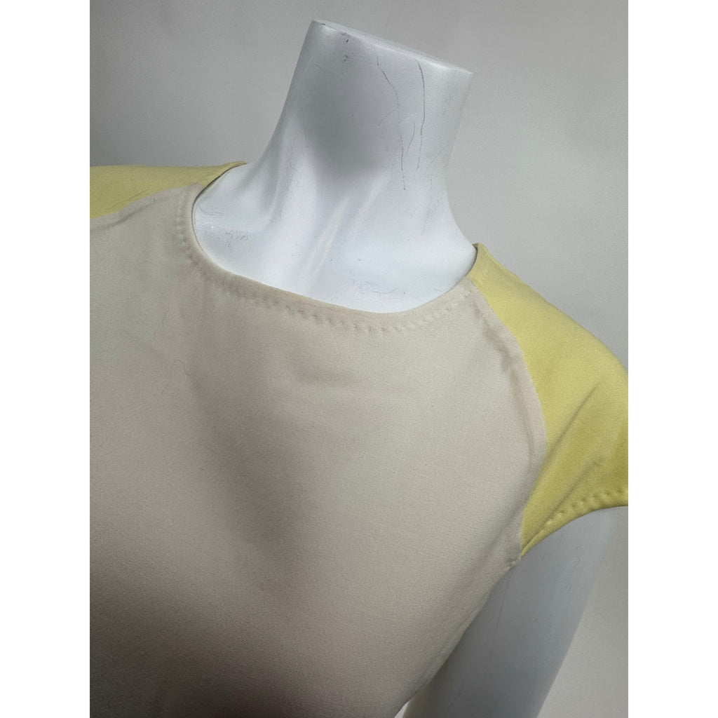 Aquilano Rimondi NWT Cream & Yellow Cap Sleeve Sheath Dress – Size 44