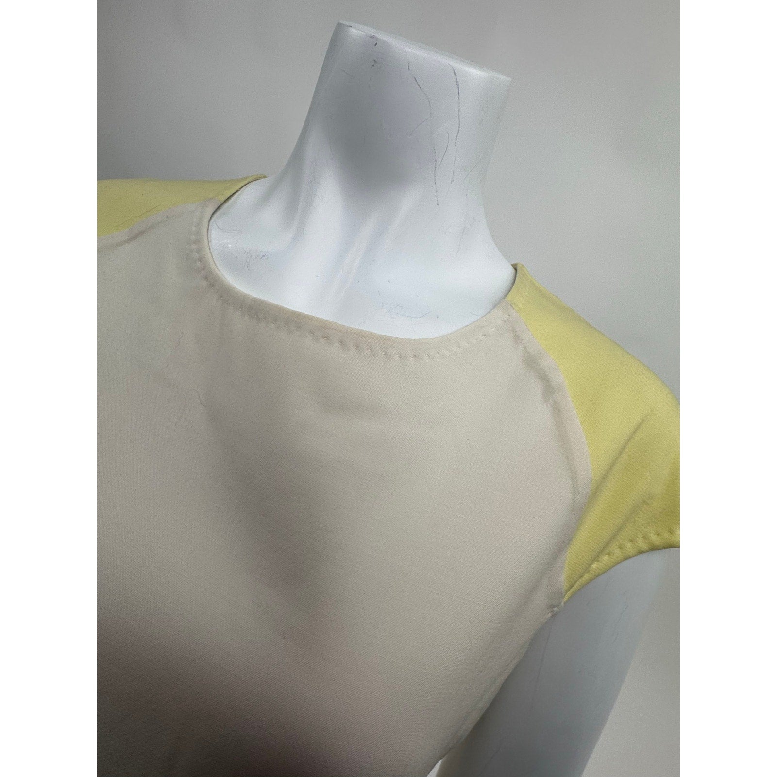 Aquilano Rimondi NWT Cream & Yellow Cap Sleeve Sheath Dress – Size 44